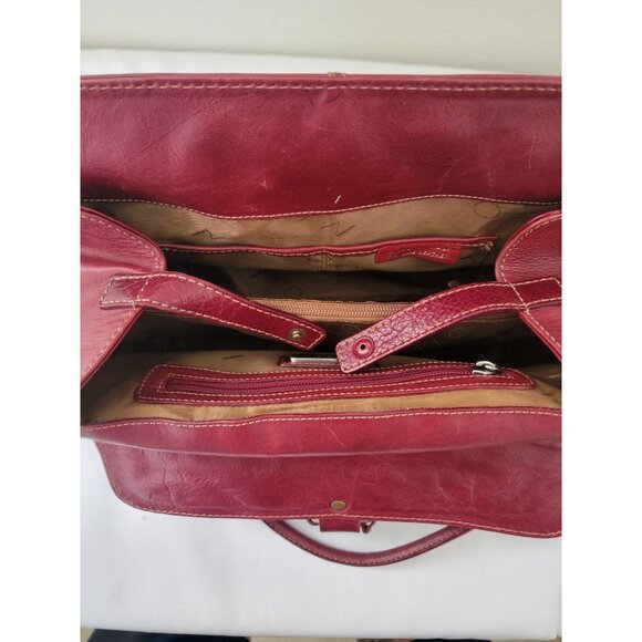 Nicoli Italia Blood Red Leather Handbag Shoulder Bag - Made In Italy - Picture 10 of 10